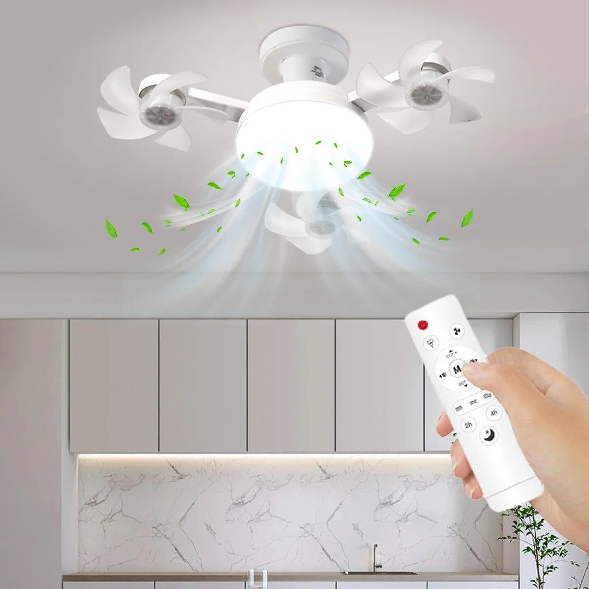 Ventilador de Teto LED com Controle Remoto e 3 Velocidades