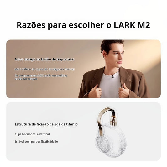LARK M2 – Microfone Lapela Sem Fio com IA e Bluetooth