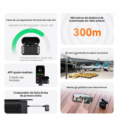 LARK M2 – Microfone Lapela Sem Fio com IA e Bluetooth